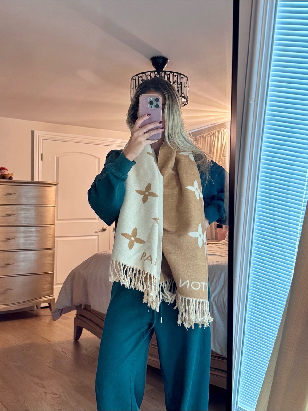 Louis Vuitton (In$pired) Beige & Cream Monogram Scarf